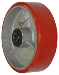 Value Collection - 6 Inch Diameter x 2 Inch Wide, Polyurethane Caster Wheel - 1,100 Lb. Capacity, 2-3/16 Inch Hub Length, 3/4 Inch Axle Diameter, Roller Bearing - Exact Tooling