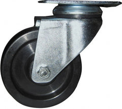 Value Collection - 6" Diam x 2" Wide x 7" OAH Top Plate Mount Swivel Caster - Polyurethane Mold onto Cast Iron Center, 1,000 Lb Capacity, Roller Bearing, 4 x 4-1/2" Plate - Exact Tooling