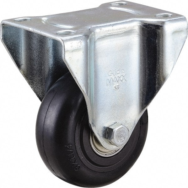 Value Collection - 3" Diam x 1-1/4" Wide x 4-3/8" OAH Top Plate Mount Rigid Caster - Polyurethane, 110 Lb Capacity, Ball Bearing, 2-7/8 x 3-5/8" Plate - Exact Tooling