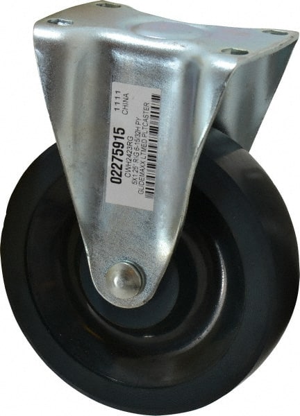 Value Collection - 5" Diam x 1-1/4" Wide x 6-15/32" OAH Top Plate Mount Rigid Caster - Polyurethane, 220 Lb Capacity, Ball Bearing, 2-7/8 x 3-5/8" Plate - Exact Tooling