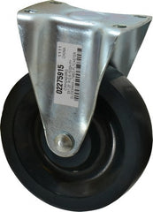 Value Collection - 5" Diam x 1-1/4" Wide x 6-15/32" OAH Top Plate Mount Rigid Caster - Polyurethane, 220 Lb Capacity, Ball Bearing, 2-7/8 x 3-5/8" Plate - Exact Tooling