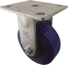 Value Collection - 5" Diam x 2" Wide x 6-1/2" OAH Top Plate Mount Rigid Caster - Polypropylene, 580 Lb Capacity, Roller Bearing, 4 x 4-1/2" Plate - Exact Tooling