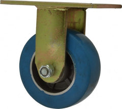 Value Collection - 5" Diam x 2" Wide x 6-1/2" OAH Top Plate Mount Rigid Caster - Polyurethane, 880 Lb Capacity, Roller Bearing, 4-1/2 x 6-1/4" Plate - Exact Tooling