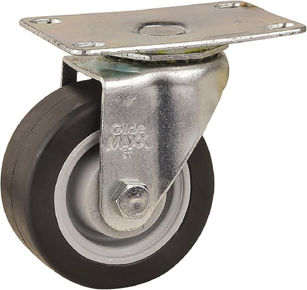 Value Collection - 3" Diam x 1-1/4" Wide x 3-3/4" OAH Top Plate Mount Swivel Caster - Polyurethane, 210 Lb Capacity, Ball Bearing, 3-5/8 x 2-7/8" Plate - Exact Tooling