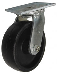 Value Collection - 4" Diam x 2" Wide x 5-5/8" OAH Top Plate Mount Swivel Caster - Polypropylene, 400 Lb Capacity, Roller Bearing, 4 x 4-1/2" Plate - Exact Tooling