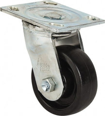 Value Collection - 4" Diam x 1-1/2" Wide x 5-5/8" OAH Top Plate Mount Swivel Caster - Polypropylene, 400 Lb Capacity, Roller Bearing, 4 x 4-1/2" Plate - Exact Tooling