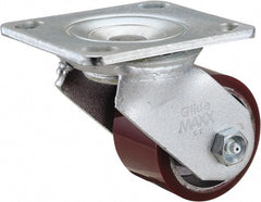 Value Collection - 3" Diam x 2" Wide x 4-1/2" OAH Top Plate Mount Swivel Caster - Polyurethane, 540 Lb Capacity, Roller Bearing, 4 x 4-1/2" Plate - Exact Tooling