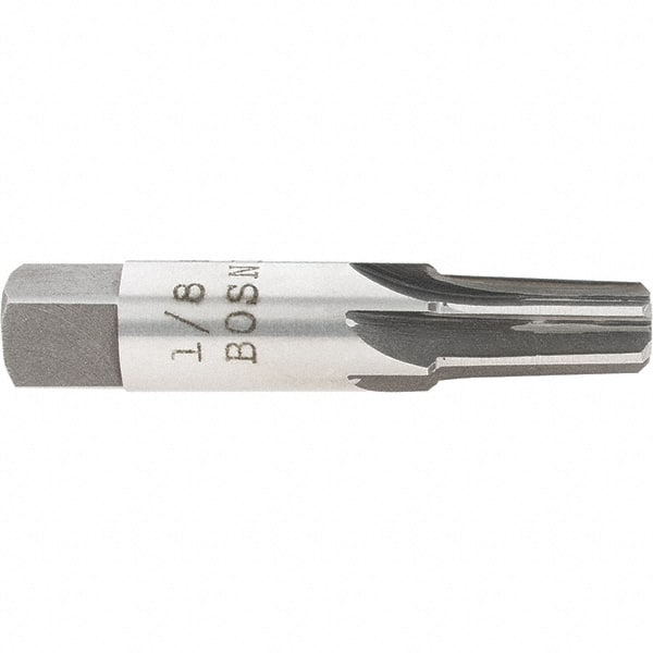 Interstate - 1/8" Pipe, 0.362" Diam, 0.316" Small End Diam, Straight Shank, 3/4" Flute, Taper Pipe Reamer - Exact Tooling