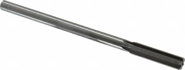 Made in USA - 17/32" High Speed Steel 6 Flute Chucking Reamer - Straight Flute, 0.4355" Straight Shank, 2" Flute Length, 8" OAL - Exact Tooling