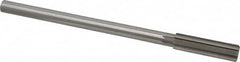 Made in USA - 9/16" High Speed Steel 8 Flute Chucking Reamer - Straight Flute, 0.4355" Straight Shank, 2" Flute Length, 8" OAL - Exact Tooling