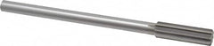 Made in USA - 19/32" High Speed Steel 8 Flute Chucking Reamer - Straight Flute, 0.4355" Straight Shank, 2" Flute Length, 8" OAL - Exact Tooling