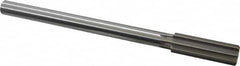 Made in USA - 23/32" High Speed Steel 8 Flute Chucking Reamer - Straight Flute, 0.5615" Straight Shank, 2-1/4" Flute Length, 9" OAL - Exact Tooling