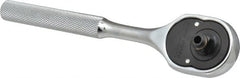 Proto - 3/8" Drive Pear Head Aerospace Ratchet - Chrome Finish, 7" OAL, 24 Gear Teeth, Standard Knurled Handle - Exact Tooling