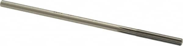 Made in USA - #10 High Speed Steel 6 Flute Chucking Reamer - Straight Flute, 0.186" Straight Shank, 1-1/4" Flute Length, 5" OAL - Exact Tooling
