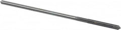 Made in USA - #18 High Speed Steel 6 Flute Chucking Reamer - Straight Flute, 0.1595" Straight Shank, 1-1/8" Flute Length, 4-1/2" OAL - Exact Tooling