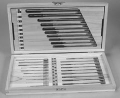 Made in USA - 1/16" to 1/8", Chucking Reamer Set - Spiral Flute, Right Hand Cut, 29 Pieces - Exact Tooling