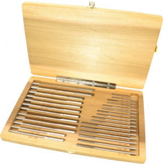 Made in USA - 1/16" to 1/2", Chucking Reamer Set - Straight Flute, Right Hand Cut, 29 Pieces - Exact Tooling