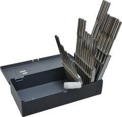 Made in USA - 1/16" to 1/2", Chucking Reamer Set - Straight Flute, Right Hand Cut, 29 Pieces - Exact Tooling