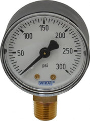 Wika - 2" Dial, 1/4 Thread, 0-300 Scale Range, Pressure Gauge - Lower Connection Mount, Accurate to 3-2-3% of Scale - Exact Tooling