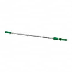 Unger - 156" Long x 1" Diam Aluminum Handle for Unger Products - Threaded Connection, Silver, Telescoping - Exact Tooling