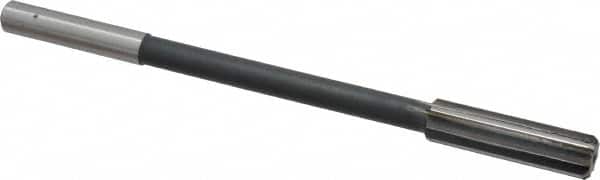 Interstate - 9/16" High Speed Steel Chucking Reamer - Straight Flute, 0.4355" Straight Shank, 2" Flute Length, 8" OAL - Exact Tooling