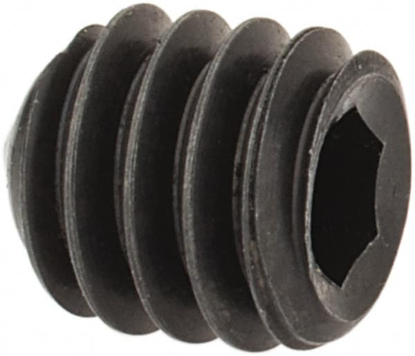 Value Collection - #8-32 UNC, 3/16" OAL, Cone Point Set Screw - Grade 8 Alloy Steel, 5/64" Key - Exact Tooling