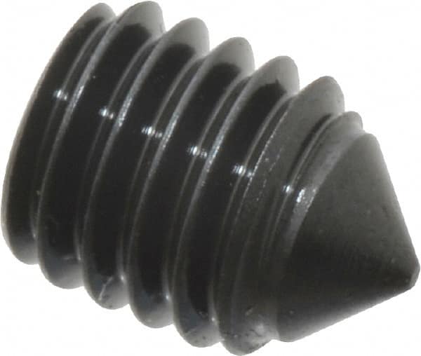 Value Collection - #10-32 UNF, 1/4" OAL, Cone Point Set Screw - Grade 8 Alloy Steel, 3/32" Key - Exact Tooling