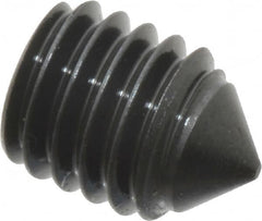 Value Collection - #10-32 UNF, 1/4" OAL, Cone Point Set Screw - Grade 8 Alloy Steel, 3/32" Key - Exact Tooling