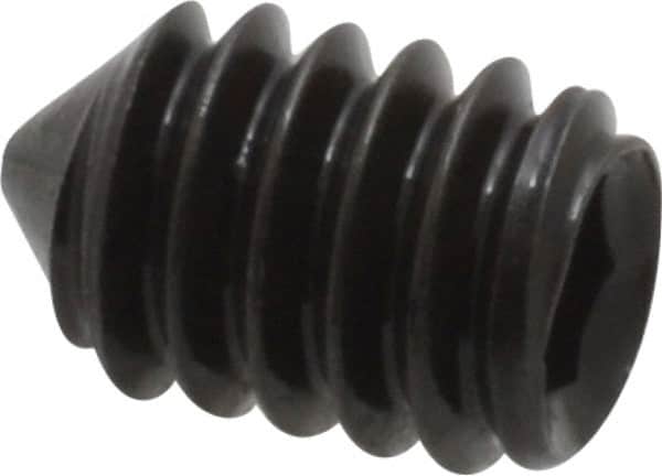 Value Collection - 1/4-20 UNC, 3/8" OAL, Cone Point Set Screw - Grade 8 Alloy Steel, 1/8" Key - Exact Tooling