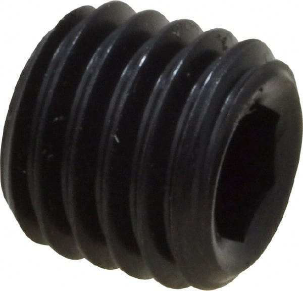 Value Collection - 1/4-28 UNF, 1/4" OAL, Oval Point Set Screw - Grade 8 Alloy Steel, 1/8" Key - Exact Tooling