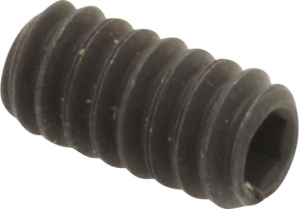 Value Collection - #10-24 UNC, 3/8" OAL, Flat Point Set Screw - Grade 8 Alloy Steel, 3/32" Key - Exact Tooling
