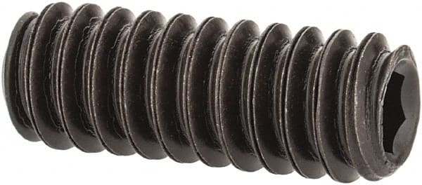 Value Collection - #10-24 UNC, 1/2" OAL, Flat Point Set Screw - Grade 8 Alloy Steel, 3/32" Key - Exact Tooling