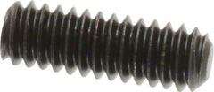 Value Collection - 1/4-20 UNC, 3/4" OAL, Flat Point Set Screw - Grade 8 Alloy Steel, 1/8" Key - Exact Tooling