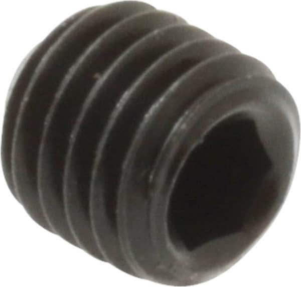 Value Collection - 1/4-28 UNF, 1/4" OAL, Flat Point Set Screw - Grade 8 Alloy Steel, 1/8" Key - Exact Tooling