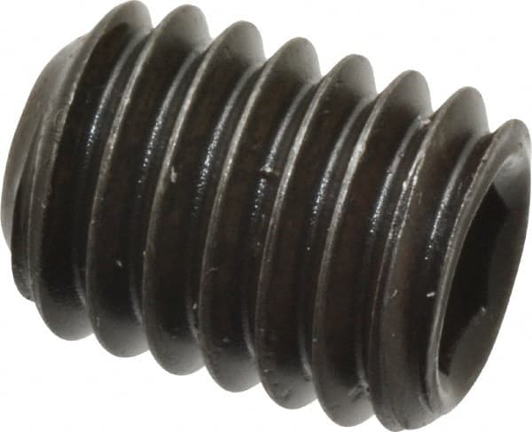 Value Collection - 3/8-16 UNC, 1/2" OAL, Flat Point Set Screw - Grade 8 Alloy Steel, 3/16" Key - Exact Tooling