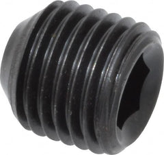 Value Collection - 3/8-24 UNF, 3/8" OAL, Flat Point Set Screw - Grade 8 Alloy Steel, 3/16" Key - Exact Tooling