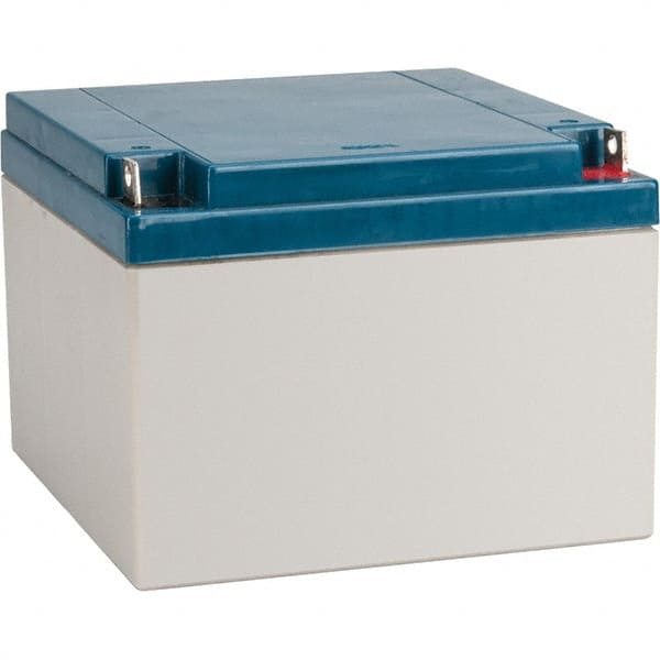 Mule - Lead-Acid, Nut/Bolt Terminal, 12 Volt, 26 Amp, Lead Rechargeable Battery - 6mm Hole Diam, 6.54" Wide x 4.92" High x 6.89" Deep - Exact Tooling