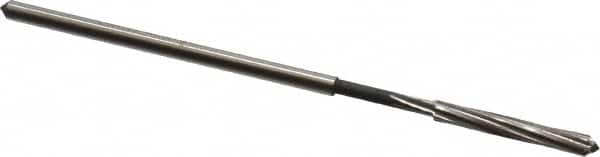 Interstate - 1/8" High Speed Steel Chucking Reamer - Spiral Flute, 0.119" Straight Shank, 7/8" Flute Length, 3-1/2" OAL - Exact Tooling