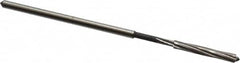 Interstate - 1/8" High Speed Steel Chucking Reamer - Spiral Flute, 0.119" Straight Shank, 7/8" Flute Length, 3-1/2" OAL - Exact Tooling