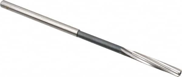 Interstate - 3/16" High Speed Steel Chucking Reamer - Spiral Flute, 0.1805" Straight Shank, 1-1/8" Flute Length, 4-1/2" OAL - Exact Tooling