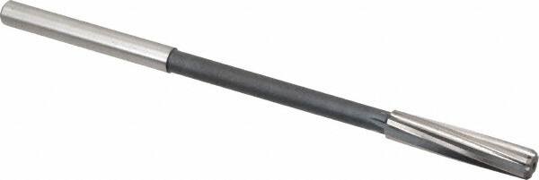 Interstate - 21/64" High Speed Steel Chucking Reamer - Spiral Flute, 0.2792" Straight Shank, 1-1/2" Flute Length, 6" OAL - Exact Tooling