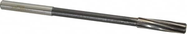 Interstate - 27/64" High Speed Steel Chucking Reamer - Spiral Flute, 0.373" Straight Shank, 1-3/4" Flute Length, 7" OAL - Exact Tooling