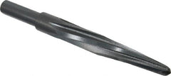 Made in USA - 21/32" Reamer Diam, 3/8" Small End Diam, 1/2" Diam Straight Shank, 4-1/2" Flute, Bridge Reamer - Exact Tooling