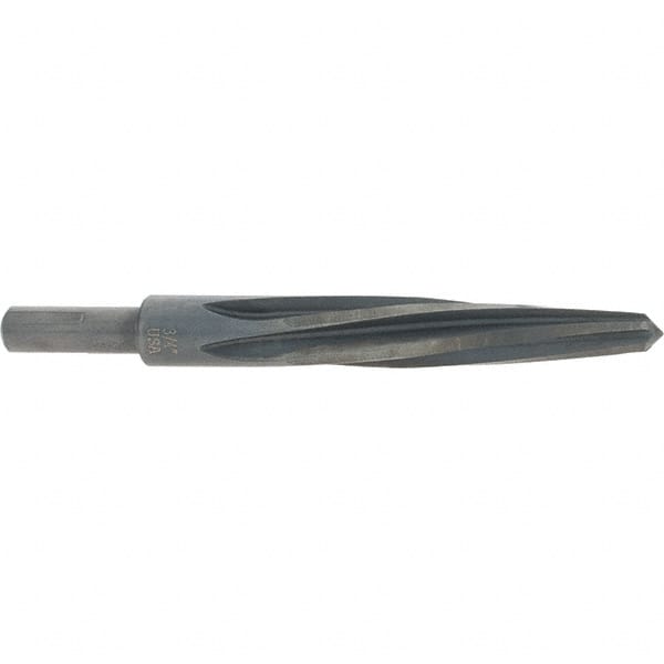 Made in USA - 3/4" Reamer Diam, 13/32" Small End Diam, 1/2" Diam Straight Shank, 5" Flute, Bridge Reamer - Exact Tooling