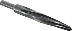 Made in USA - 13/16" Reamer Diam, 7/16" Small End Diam, 1/2" Diam Straight Shank, 4-1/2" Flute, Bridge Reamer - Exact Tooling