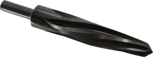 Made in USA - 1" Reamer Diam, 19/32" Small End Diam, 1/2" Diam Straight Shank, 5" Flute, Bridge Reamer - Exact Tooling