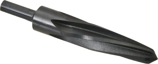 Made in USA - 1-1/16" Reamer Diam, 5/8" Small End Diam, 1/2" Diam Straight Shank, 5" Flute, Bridge Reamer - Exact Tooling