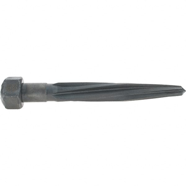 Made in USA - 11/16" Reamer Diam, 3/8" Small End Diam, 1-1/16" Hex Shank, 4-1/2" Flute, Car Reamer - Exact Tooling