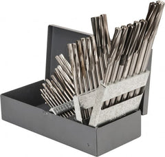Interstate - 1/16" to 1/2", Chucking Reamer Set - Spiral Flute, Right Hand Cut, 29 Pieces - Exact Tooling