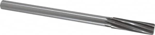 Made in USA - 5/8" High Speed Steel 8 Flute Chucking Reamer - Spiral Flute, 0.5615" Straight Shank, 2-1/4" Flute Length, 9" OAL - Exact Tooling